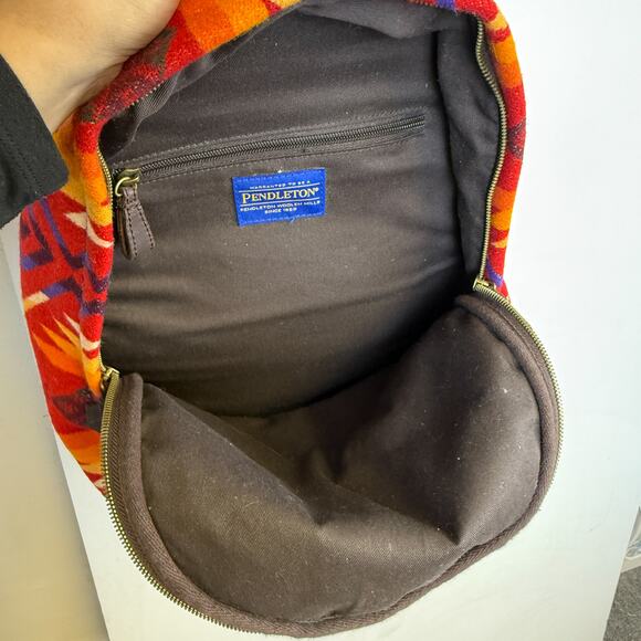 Pendleton Wool Backpack Red Orange Leather main image 7